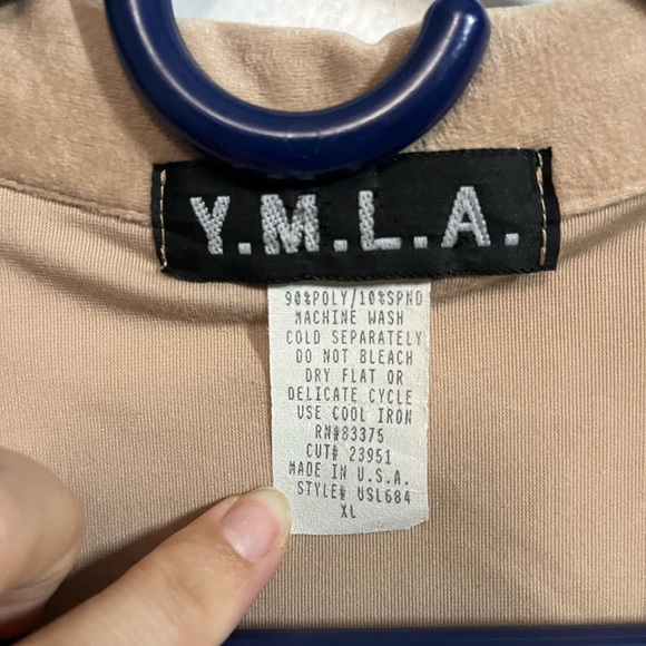 2/$30 Vintage Y.M.L.A. Tan Button-Up Shirt Made in USA Size XL - Picture 2 of 4